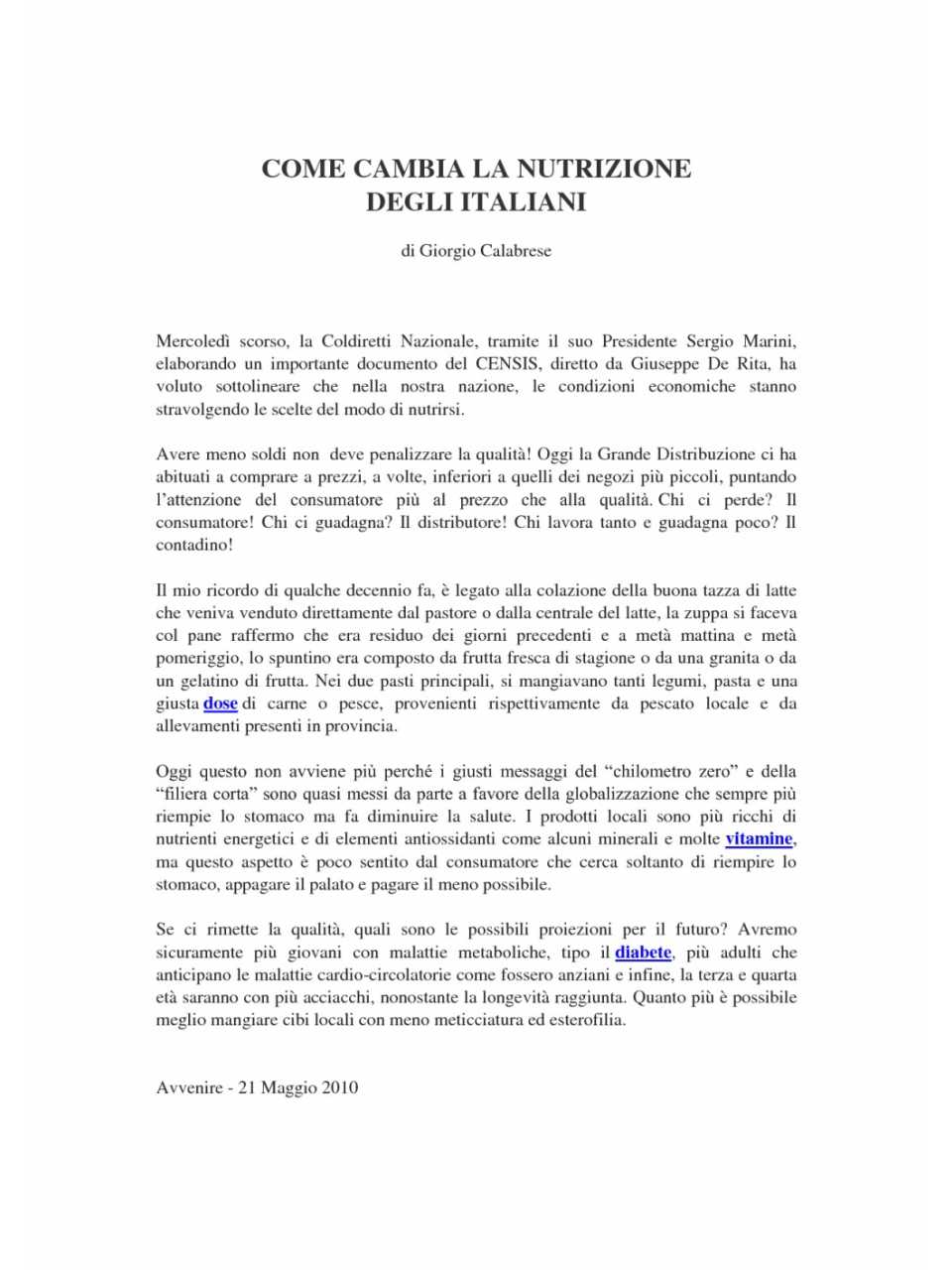 Mangiare una volta al giorno