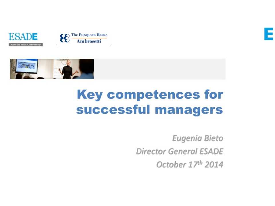 Key competences for successful managers