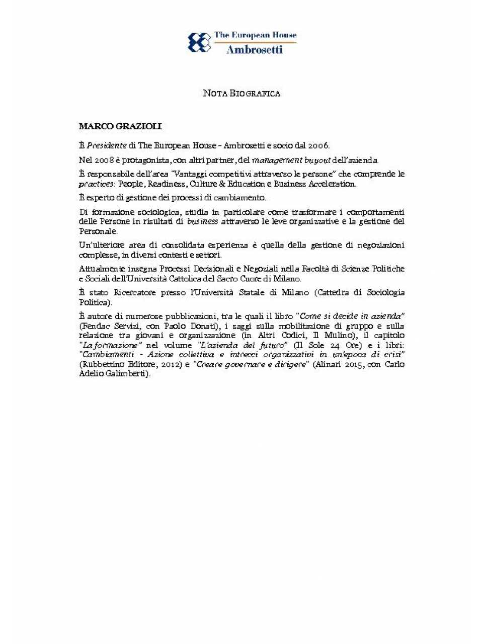 Nota biografica - Marco Grazioli