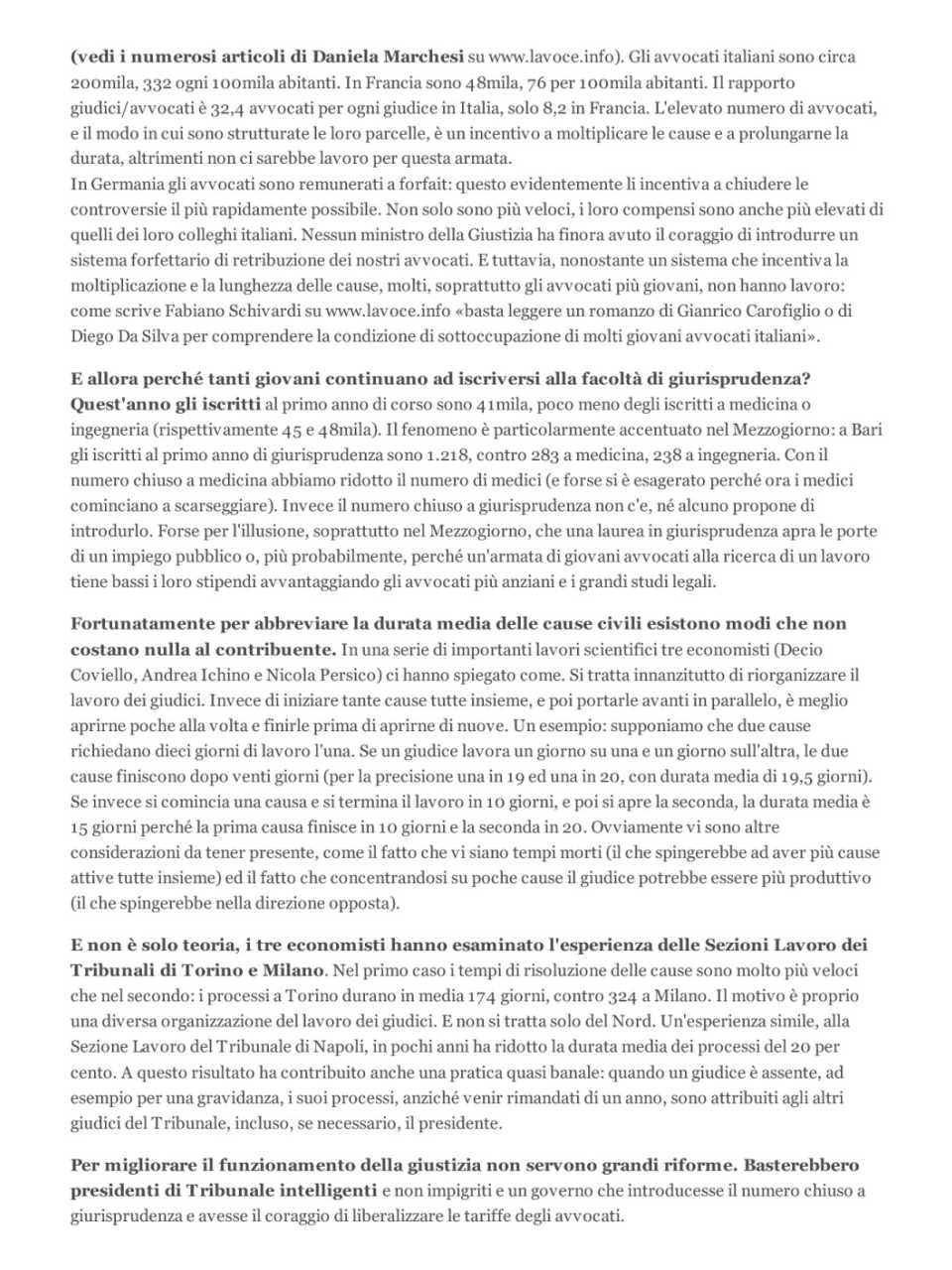 Giustizia lenta, imprese piccole