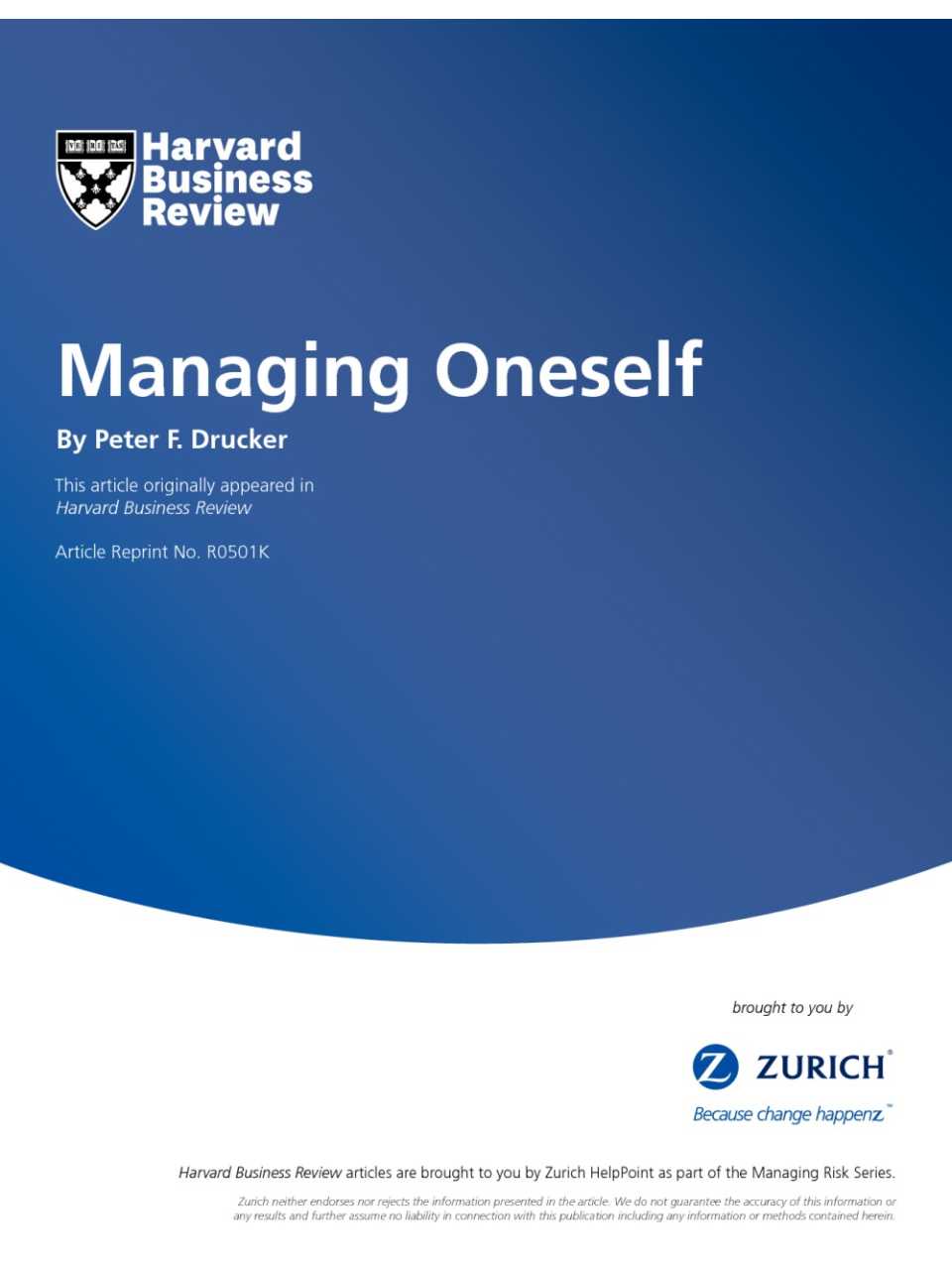 Managing Oneself