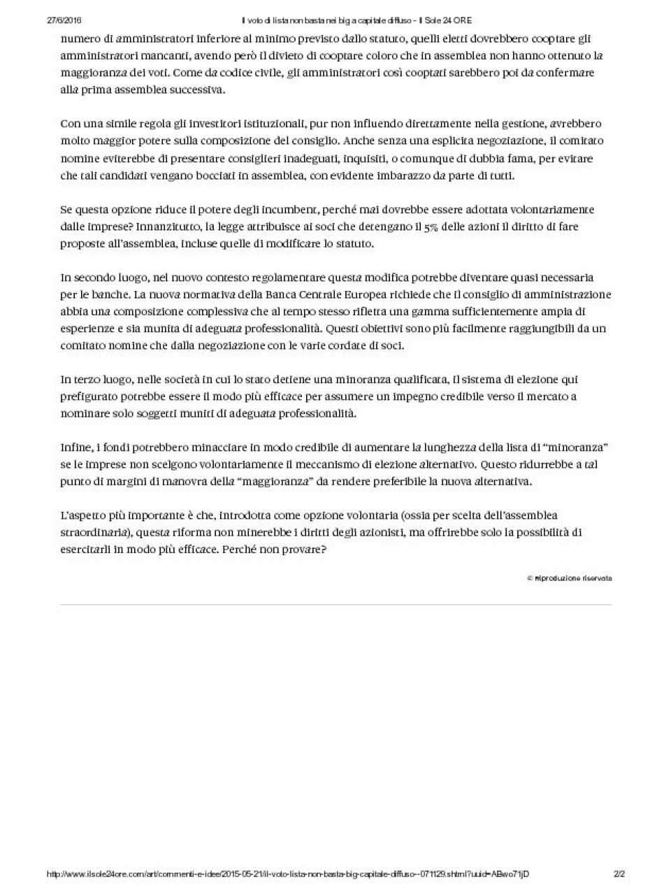 Il voto di lista non basta nei big a capitale diffuso