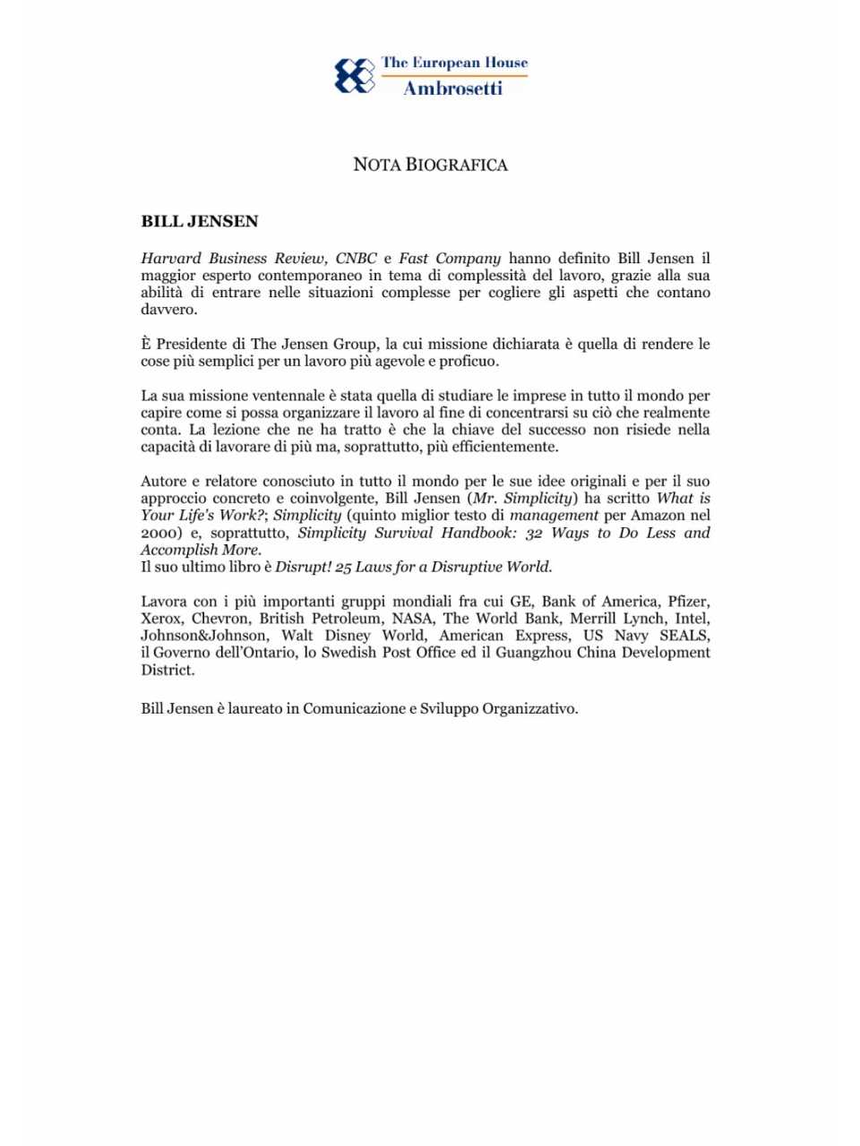 Nota biografica - Bill Jensen