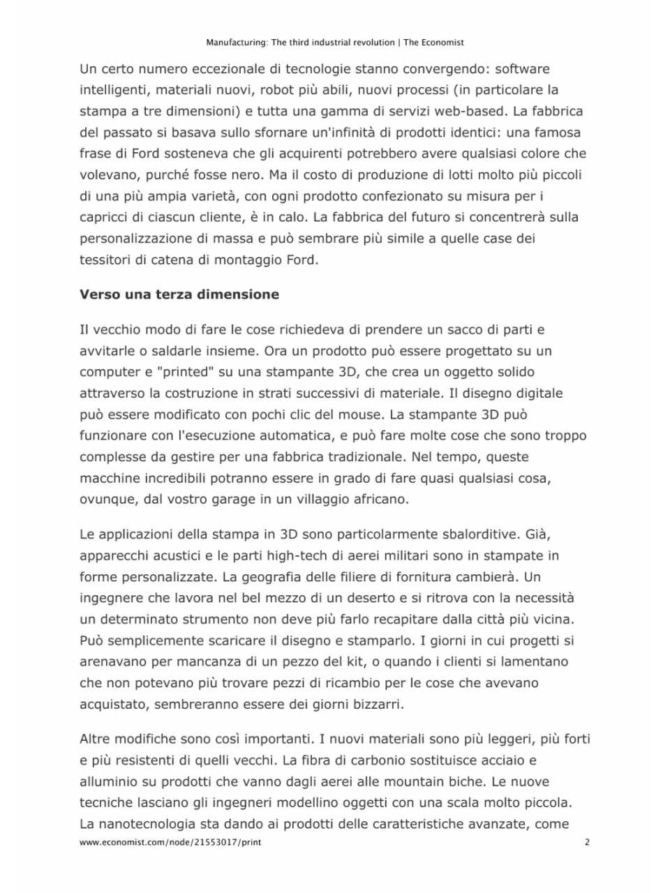 La terza rivoluzione industriale