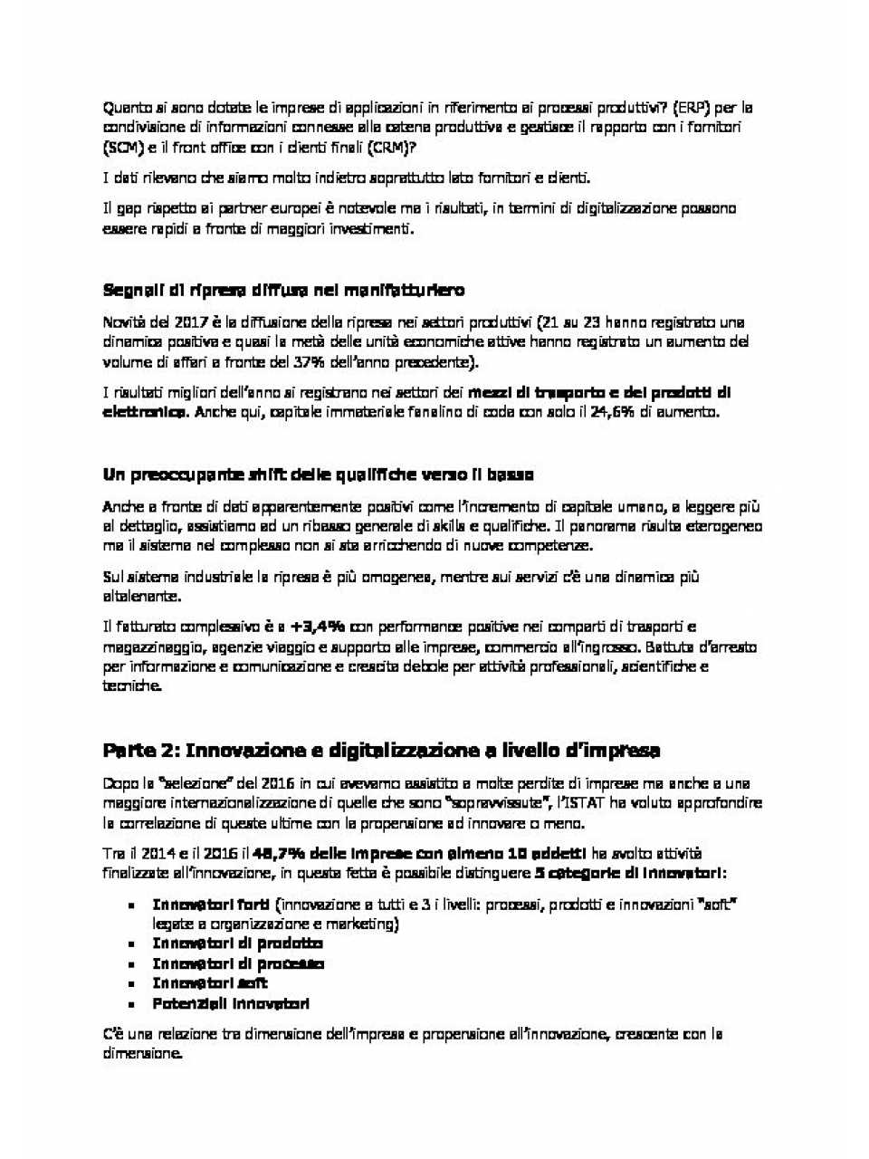 AGGIORNAMENTO PERMANENTEVIA WEBLa competitività dei settori produttivi: Il rapporto ISTAT