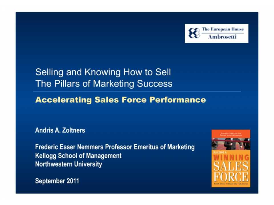 Selling and knowing how to sell. The pillars of marketing success