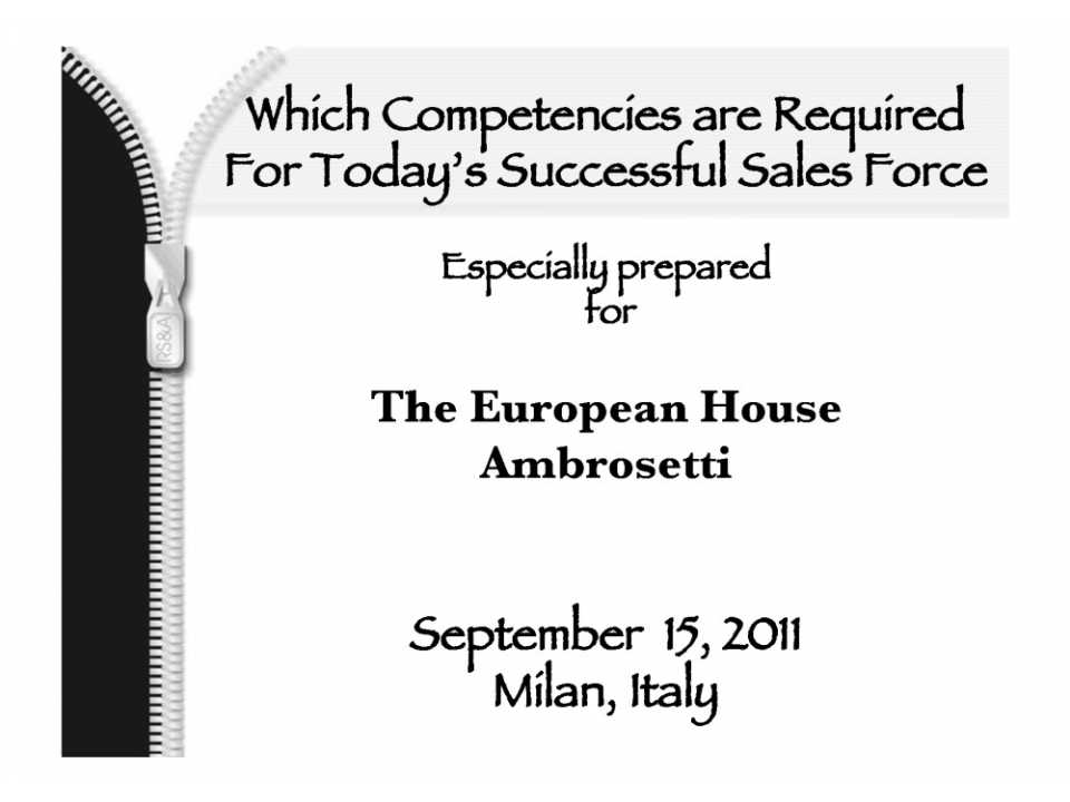 Which competencies are required for today's successful sales force