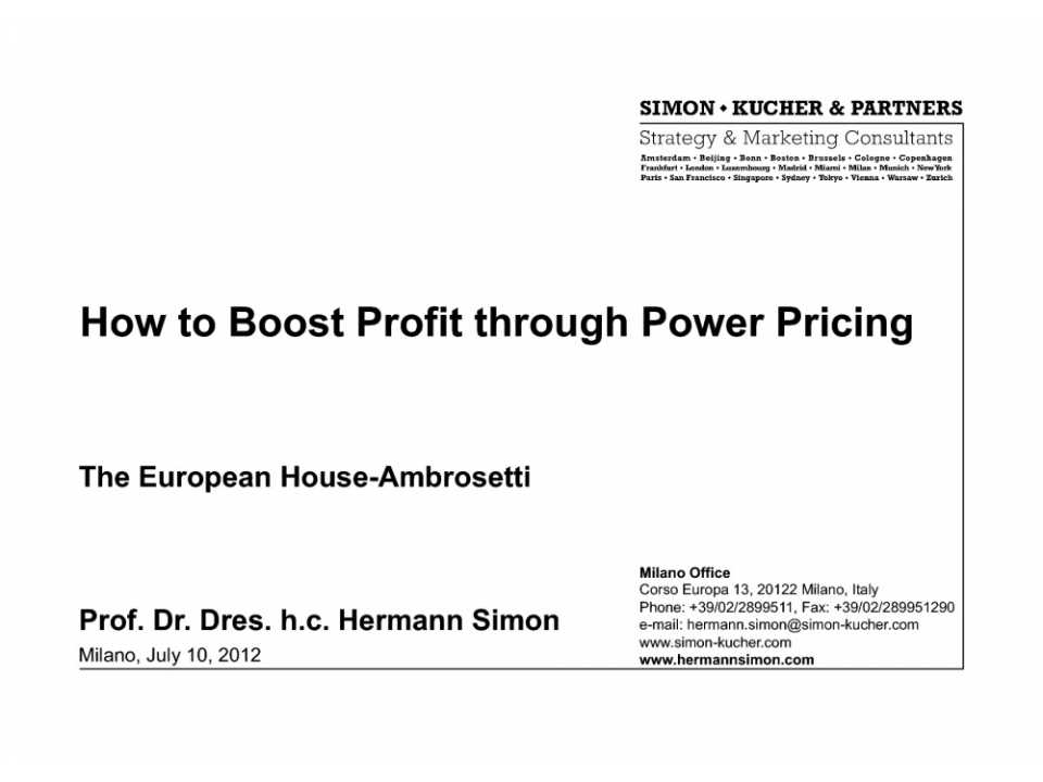 How to boost profit through power pricing