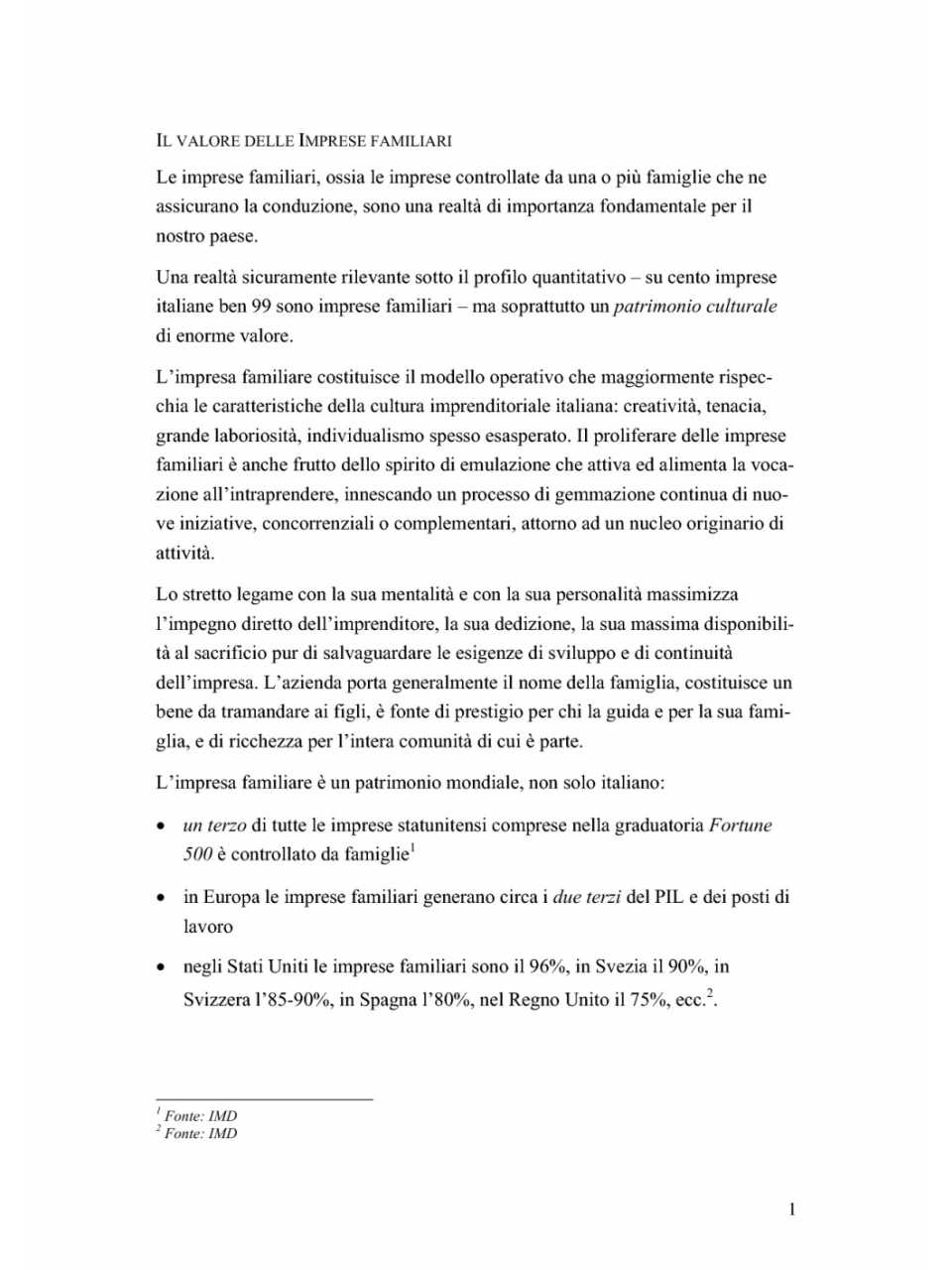 Le imprese familiari valori e caratteristiche