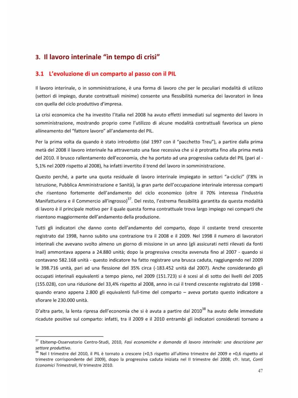 Il lavoro interinale in tempo di crisi