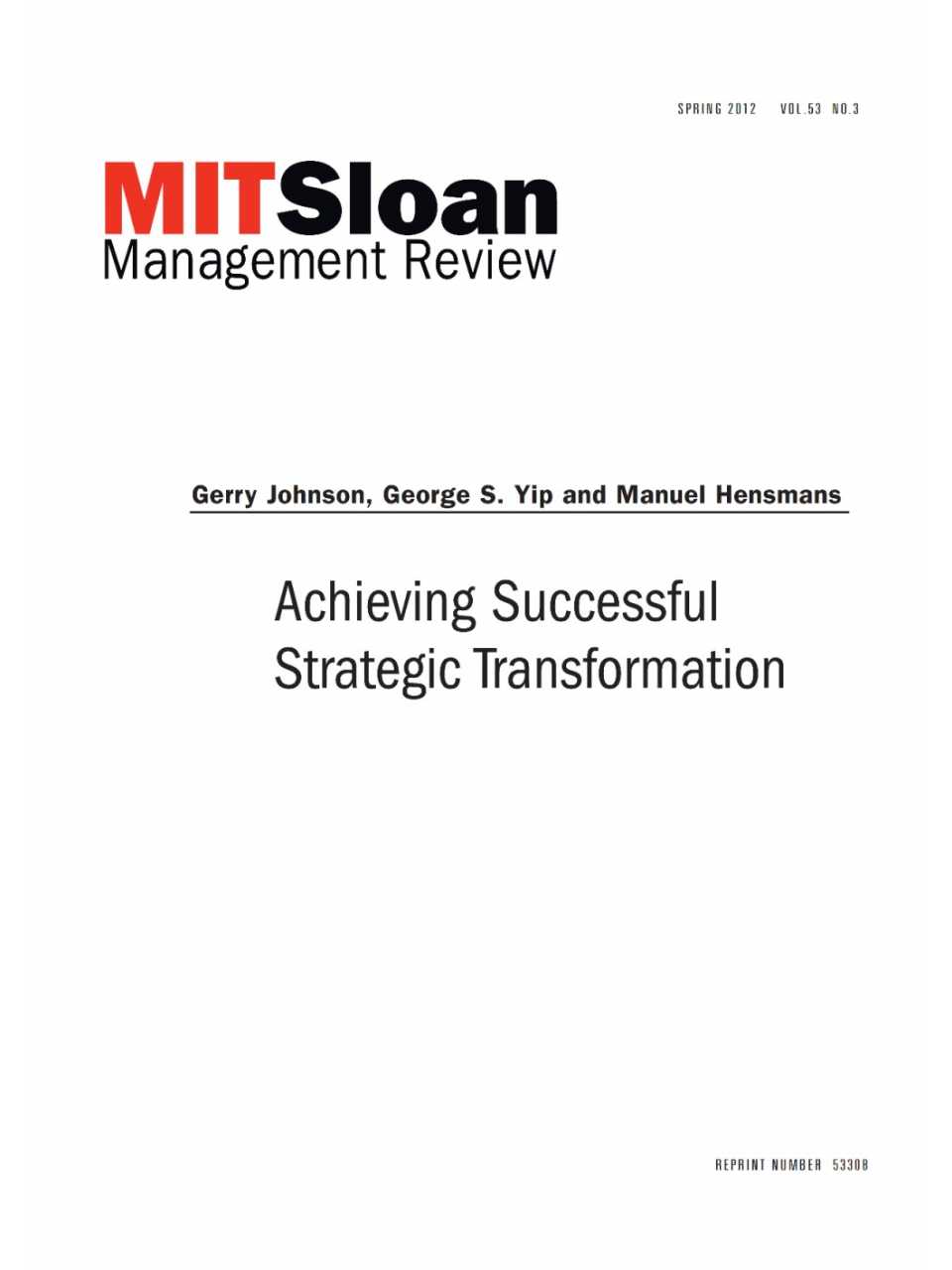 Achieving Successful Strategic