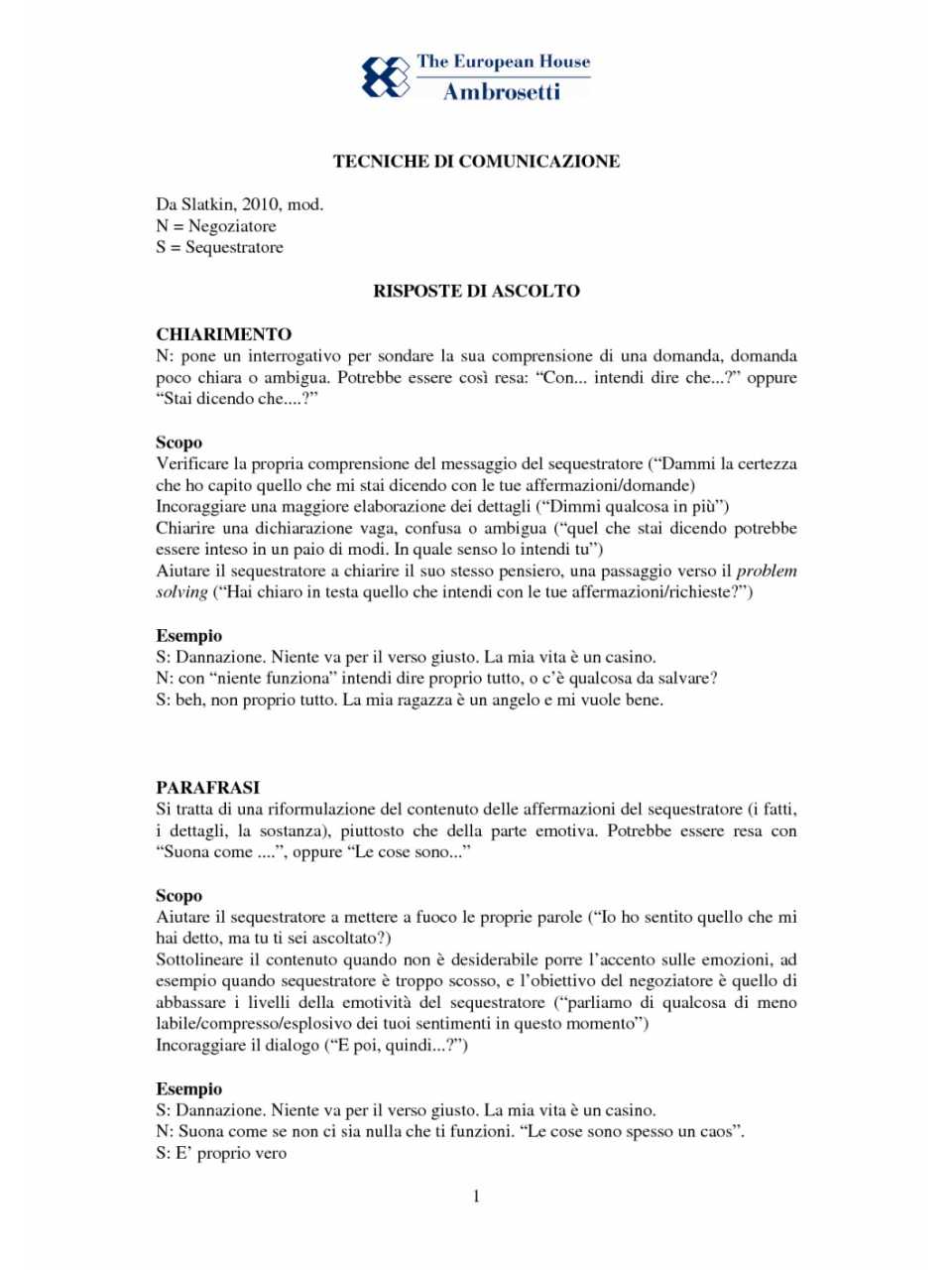 Tecniche di comunicazione