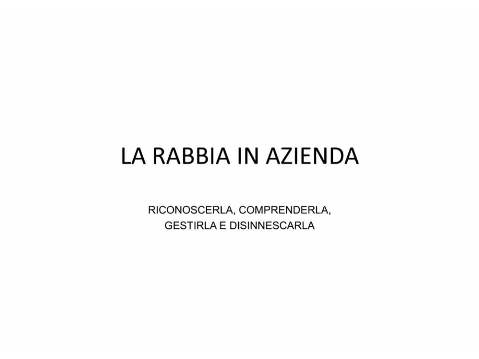 La Rabbia in azienda: Riconoscerla, comprenderla, gestirla e disinnescarla