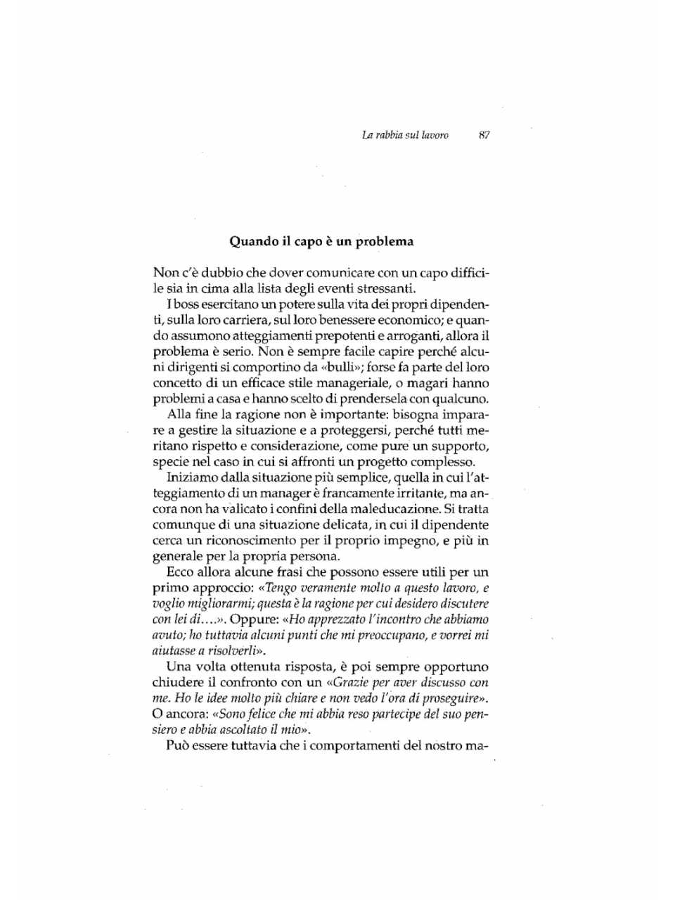 Quando il capo è un problema