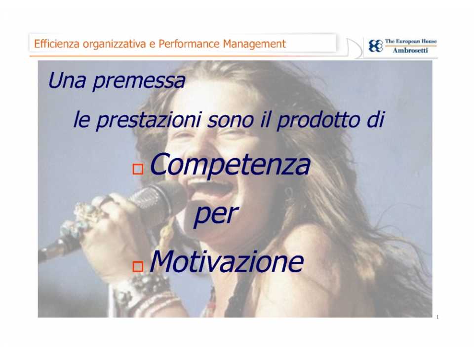 Efficienza organizzativa e performance management