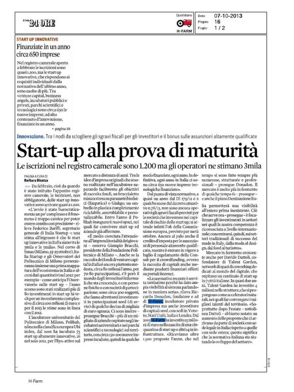 Start-Up alla prova di maturità
