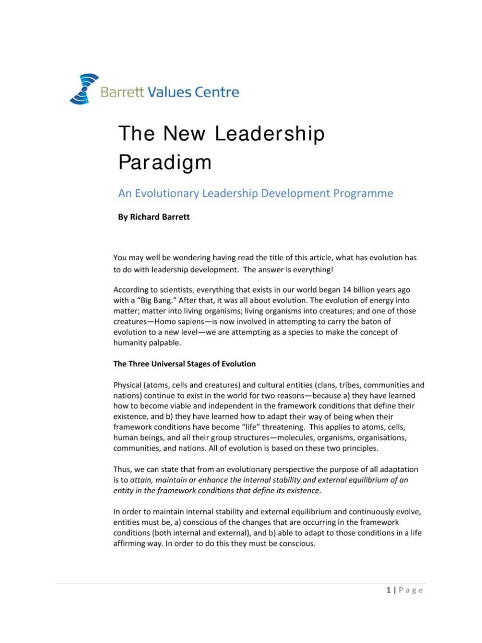 The new leadership paradigm