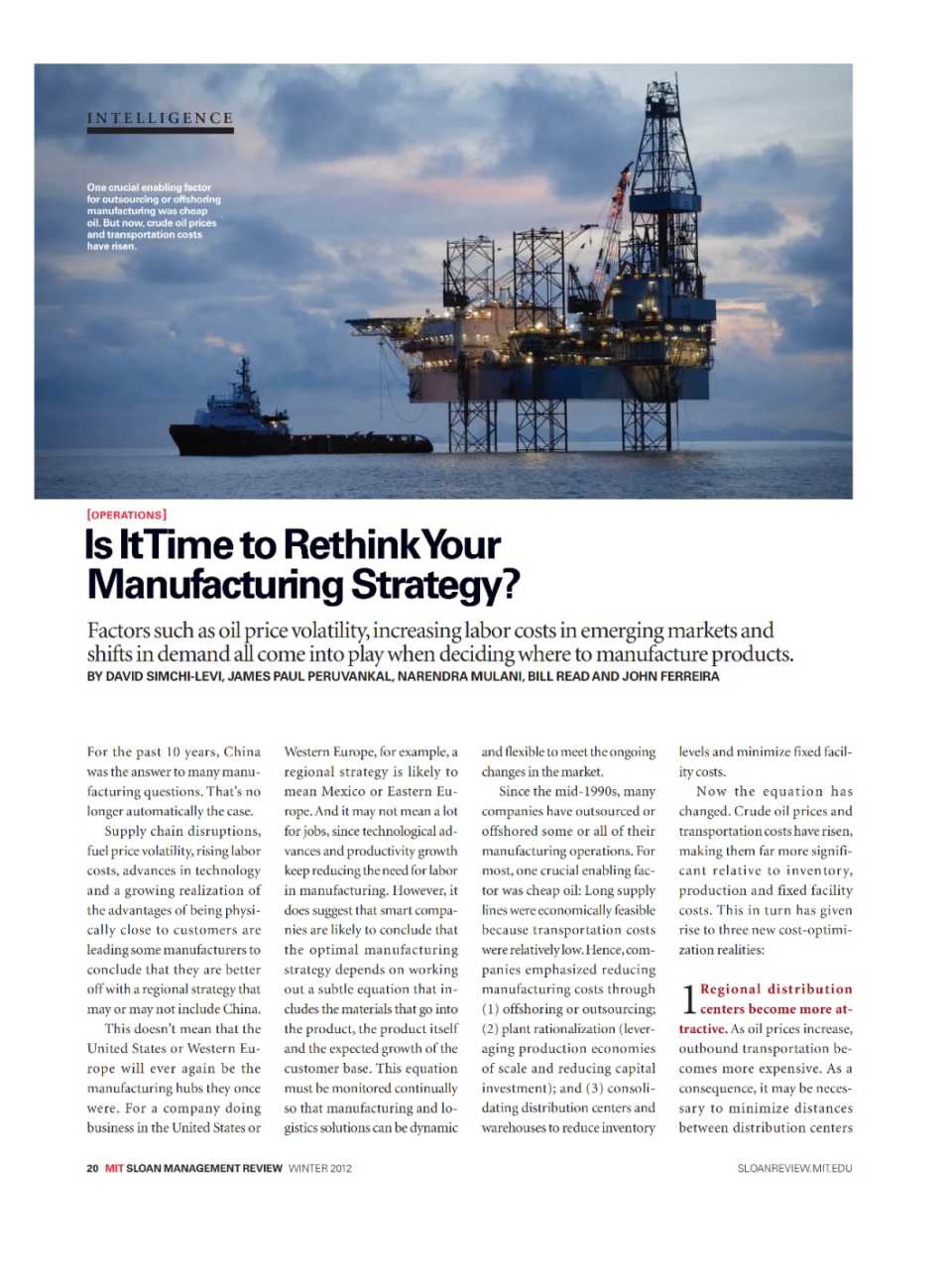It it time to rethink your manufacturing strategy?