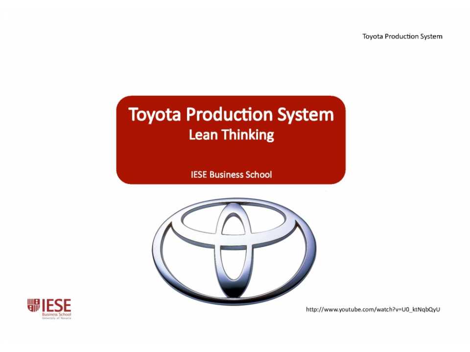 Toyota Production System - Lean Thinking