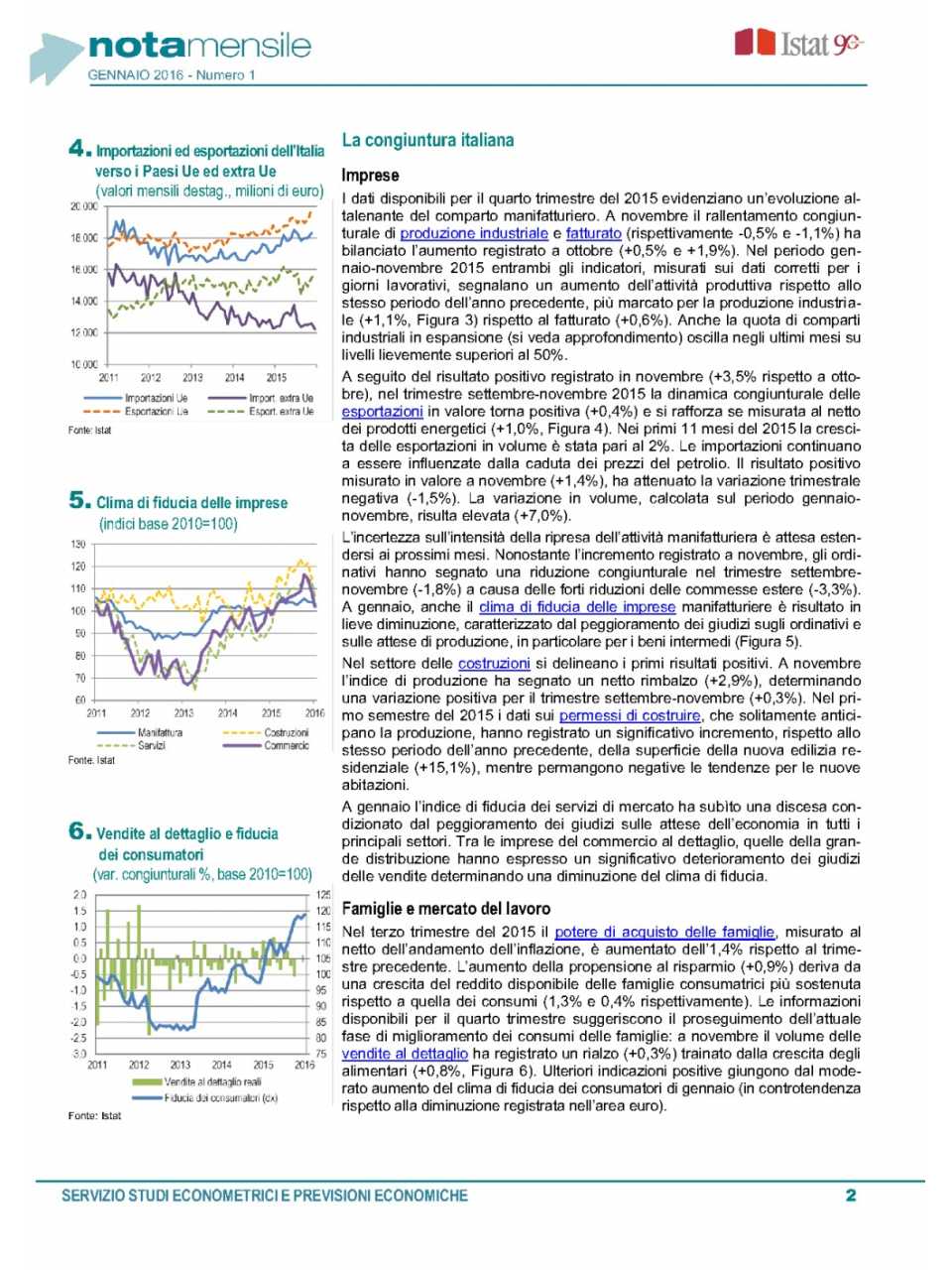 Nota mensile sull'andamento dell'economia italiana