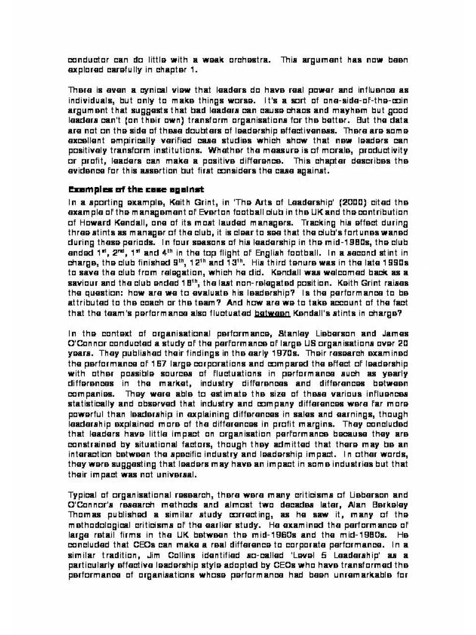 Leadership's impact on the performance of organisations - Cap. 2