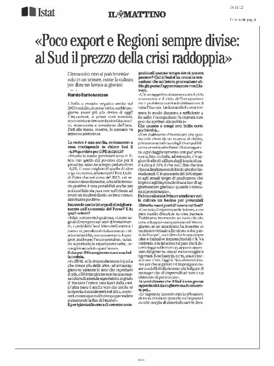 Poco export e regioni sempre divise: al Sud il prezzo della crisi raddoppia