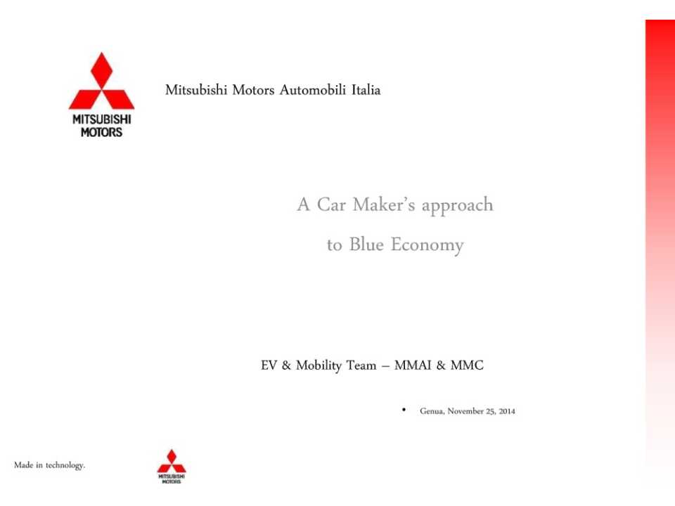 A car marker's approach to blue economy