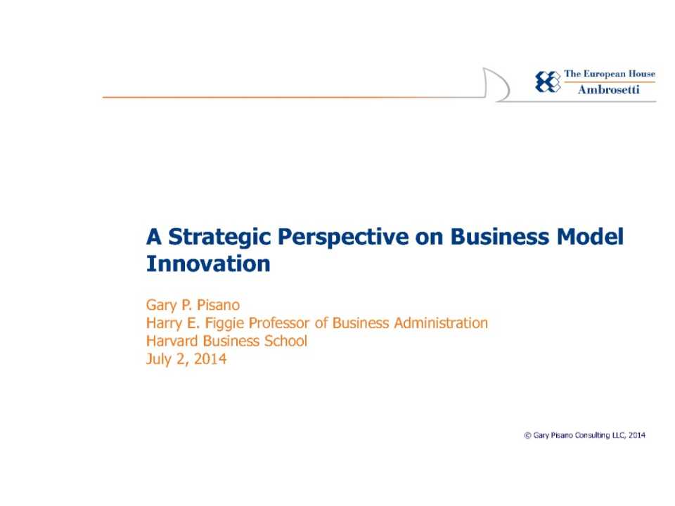 A strategic perspective on business model innovation