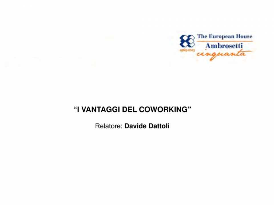 I vantaggi del coworking