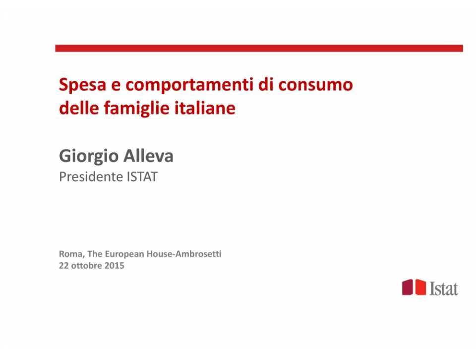 Spesa e comportamenti di consumo delle famiglie italiane