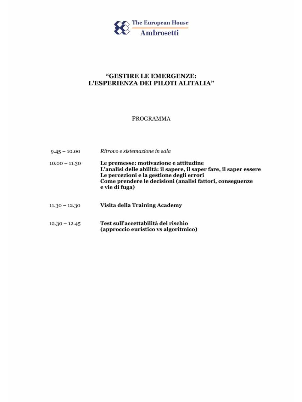Programma - Alberto Colautti