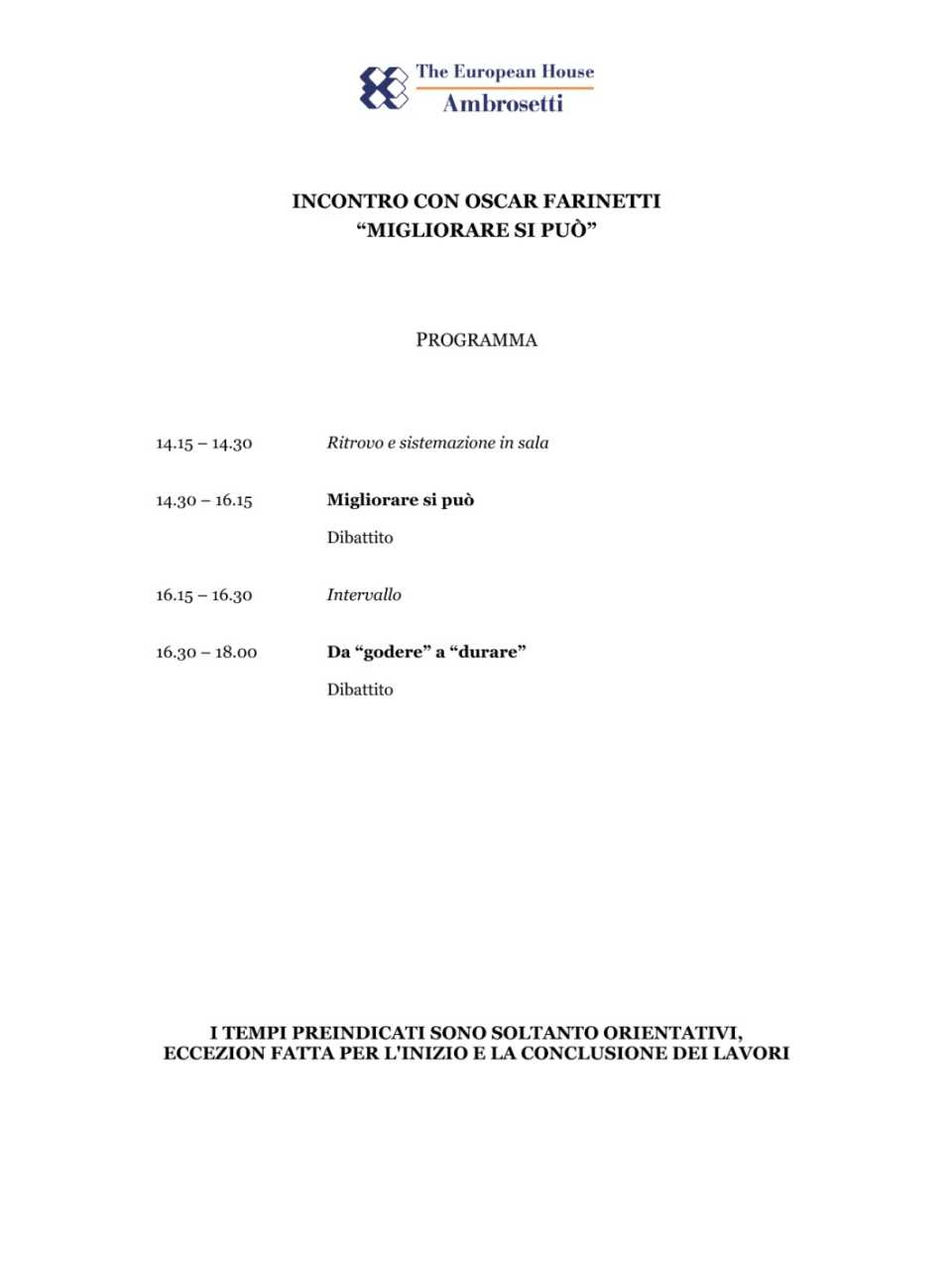 Programma Oscar Farinetti