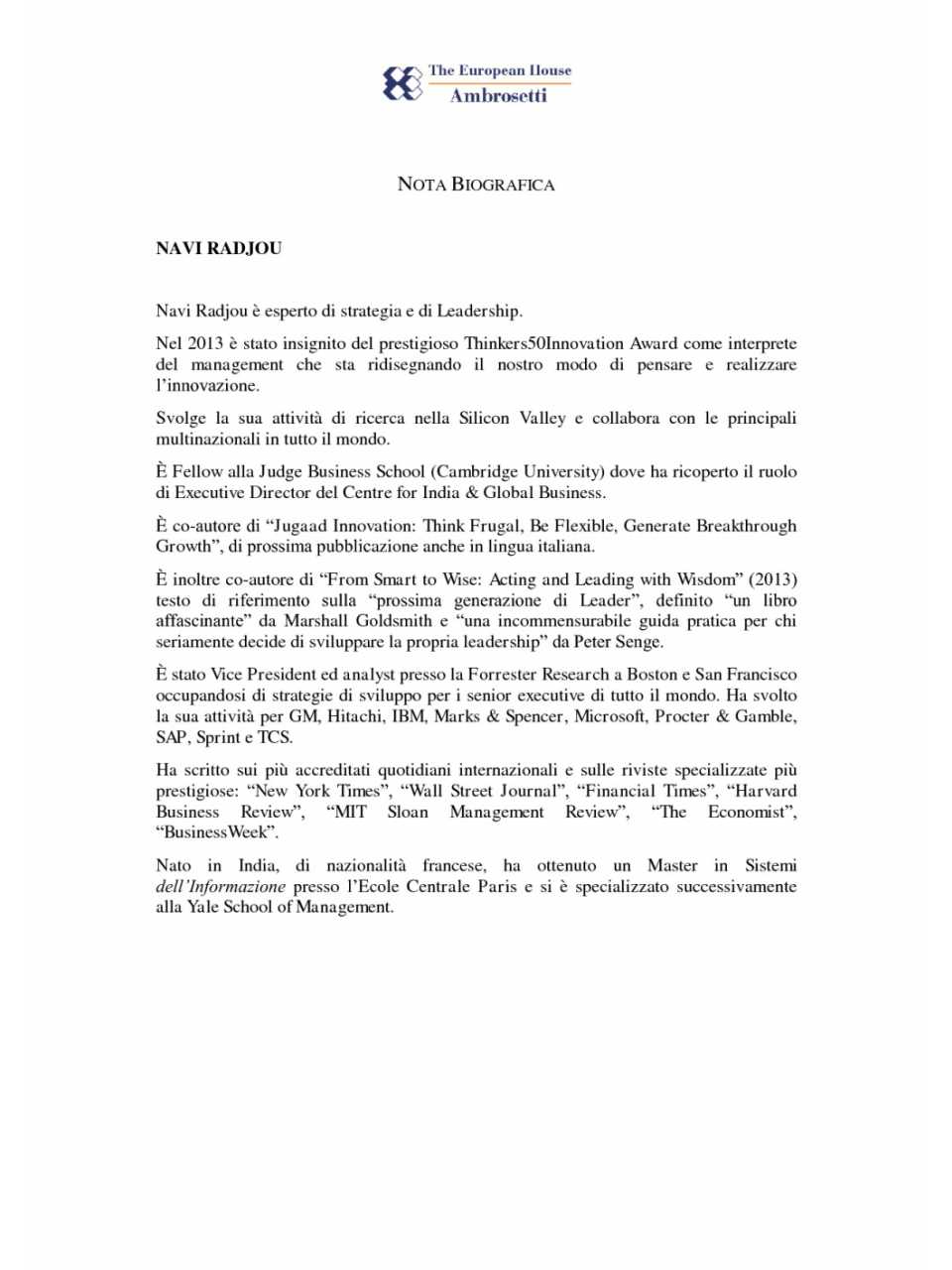 Nota biografica - Navi Radjou