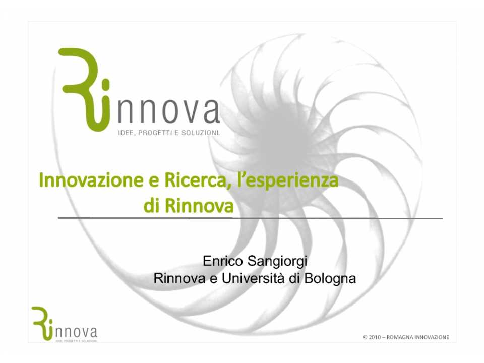 Innovazione e ricerca, l'esperienza di Rinnova