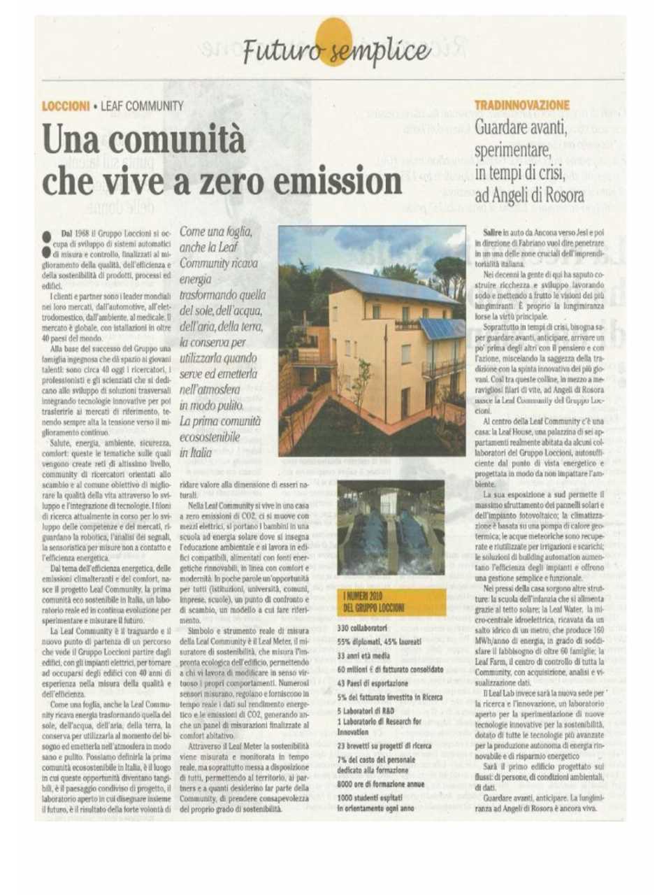 Una comunità che vive a zero emission
