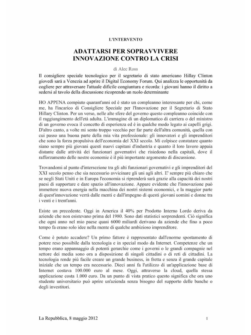 Adattarsi per sopravvivere