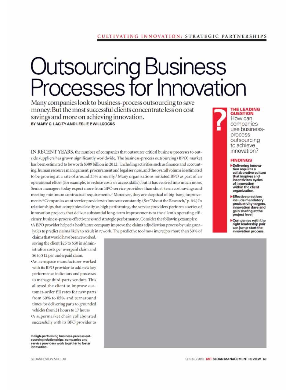 Outsourcing Business Processes for Innovation