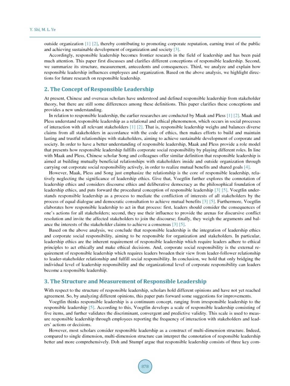 Responsible Leadership: Review and Prospects