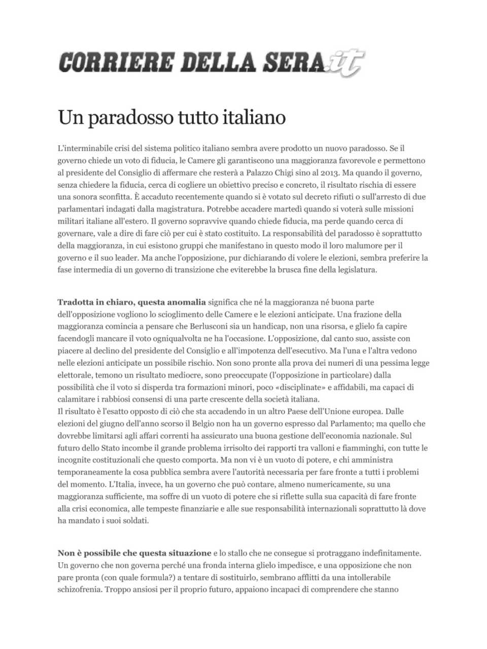 Un paradosso tutto italiano