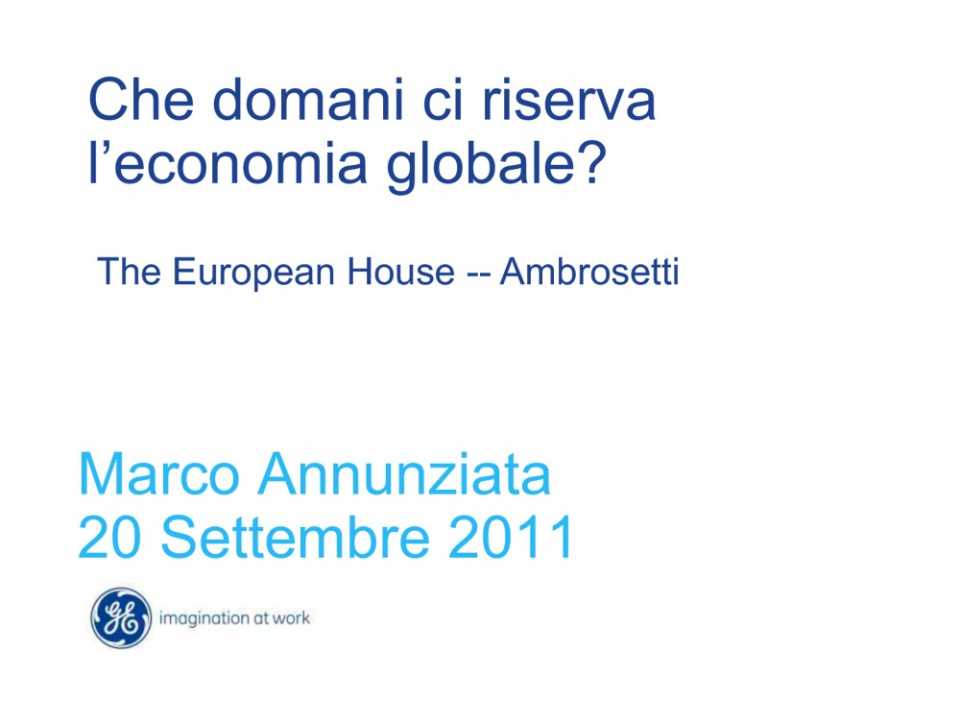 Che domani ci riserva l'economia globale?