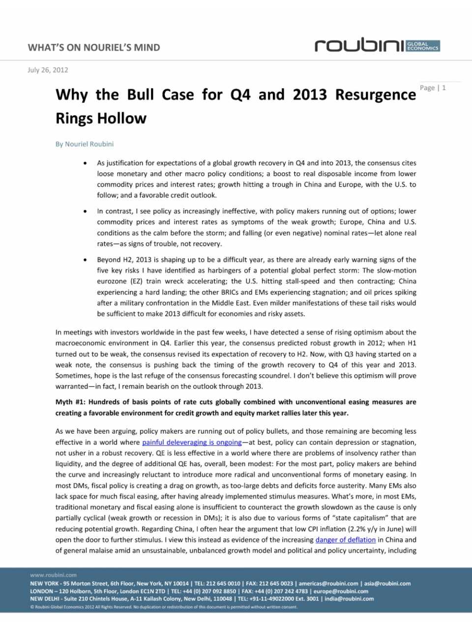 Why the bull case for Q4 and 2013 resurgence rings hollow.