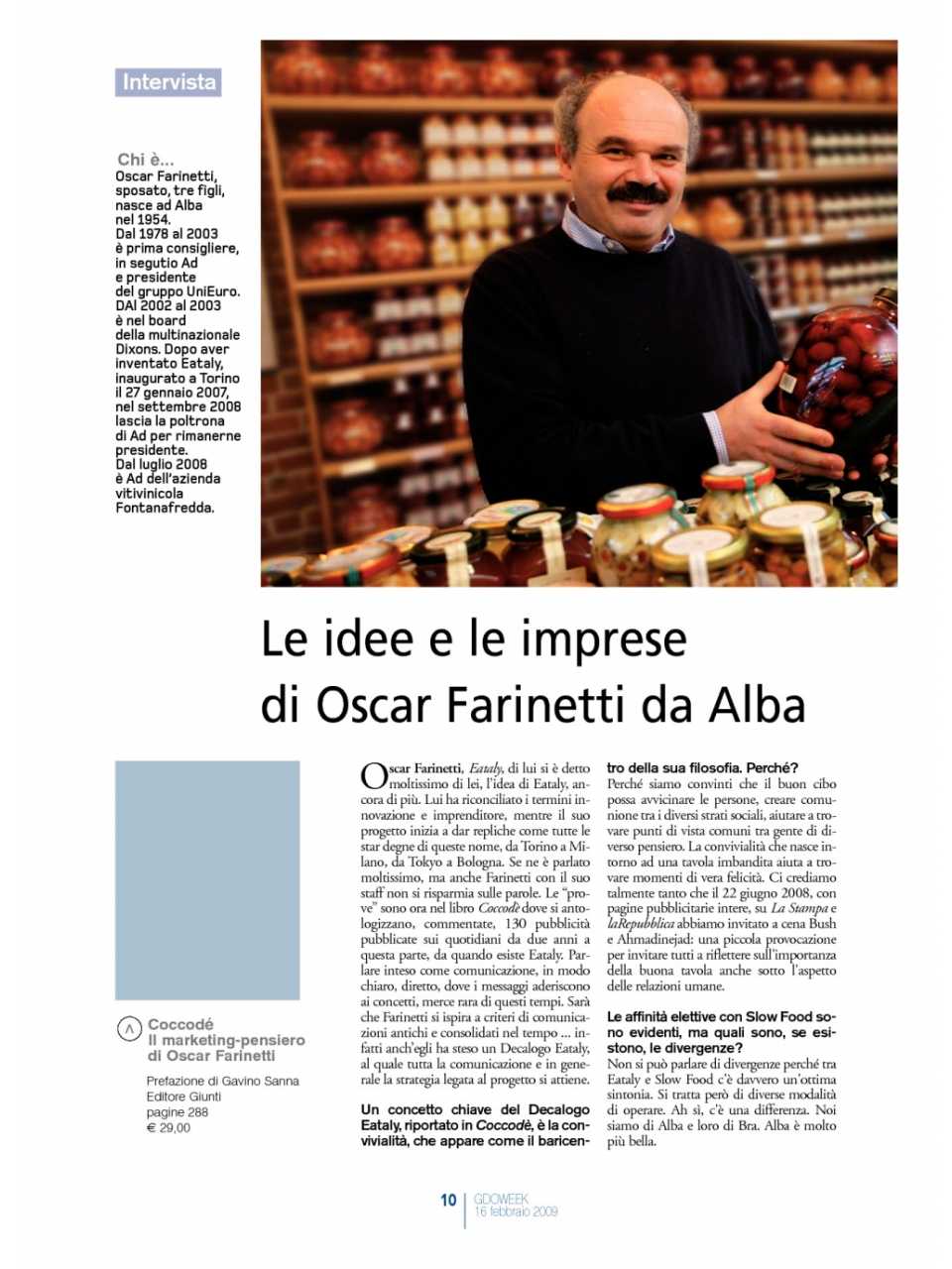 Le idee e le imprese di Oscar Farinetti da Alba