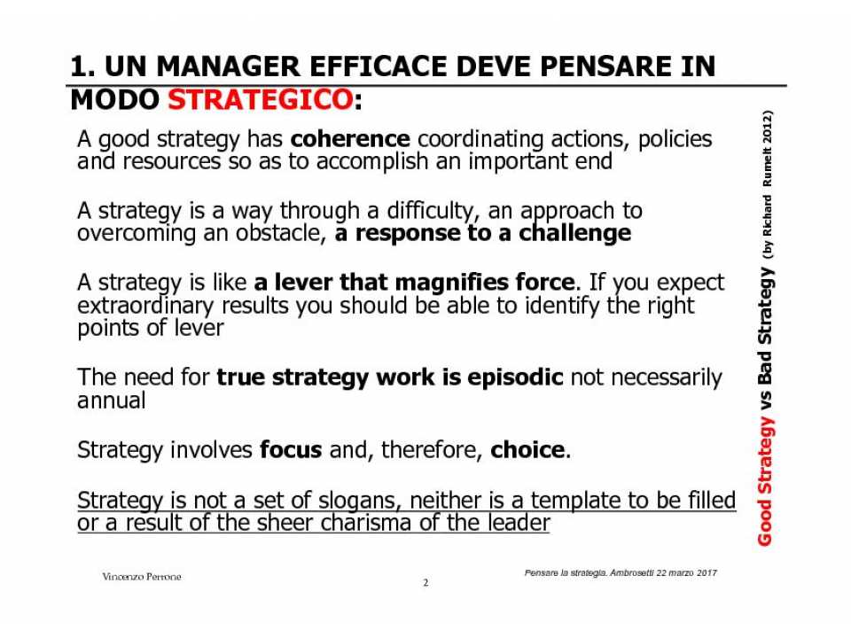 AGGIORNAMENTO PERMANENTEIN PRESENZA
Pensare la strategia, oggi. Modi giusti e sbagliati