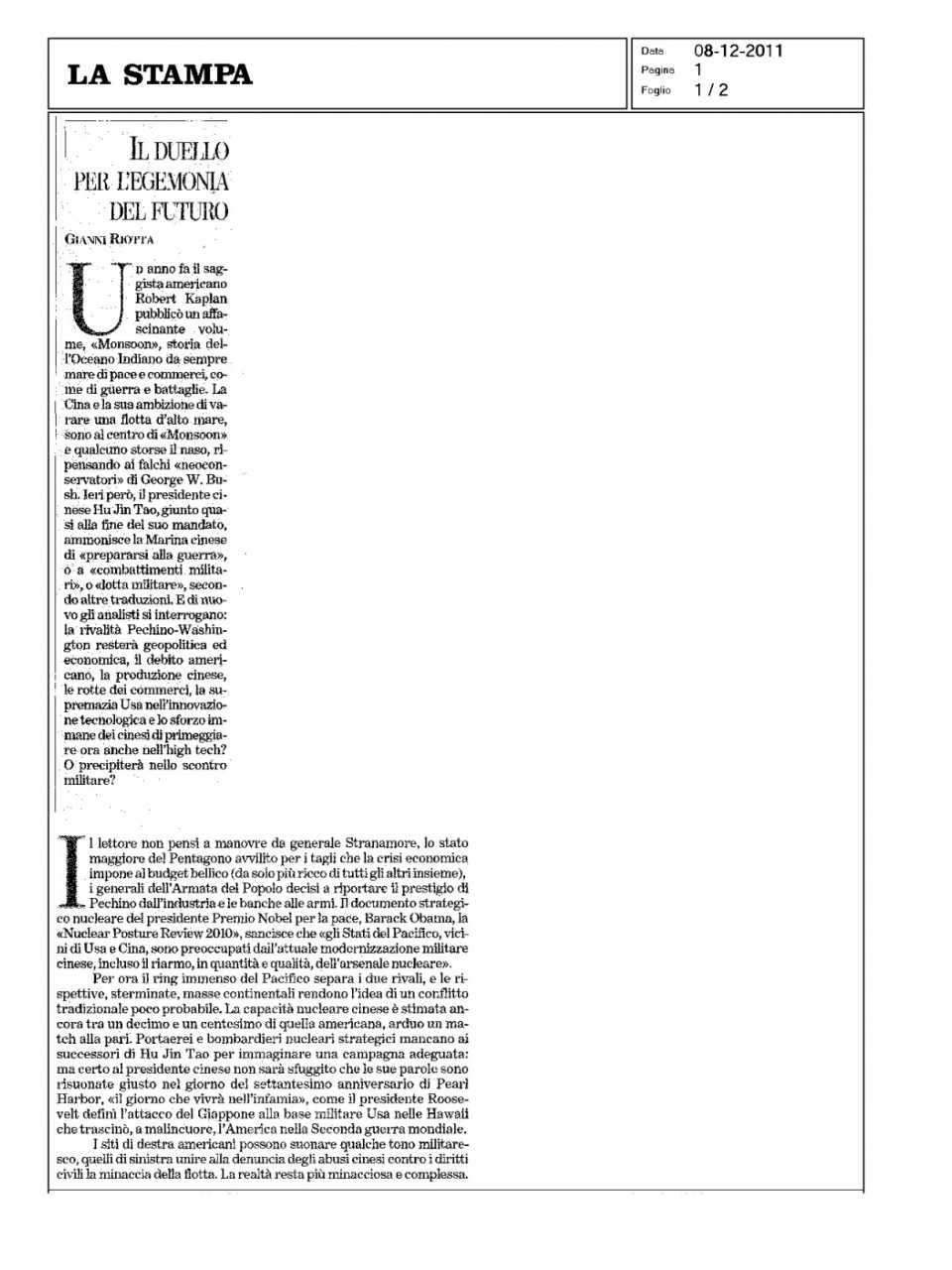 Il duello per l'egemonia del futuro