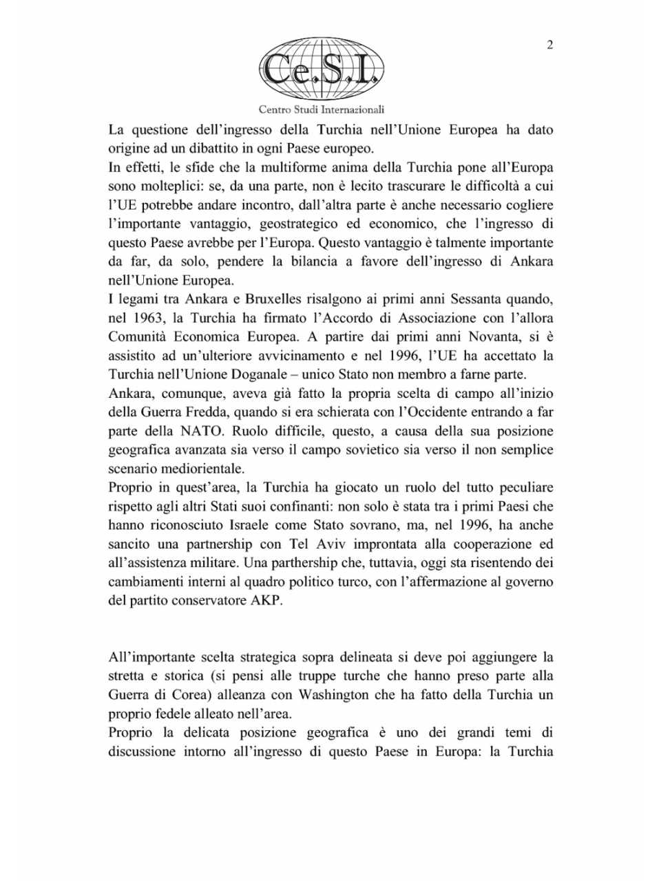 La Turchia e l'Europa