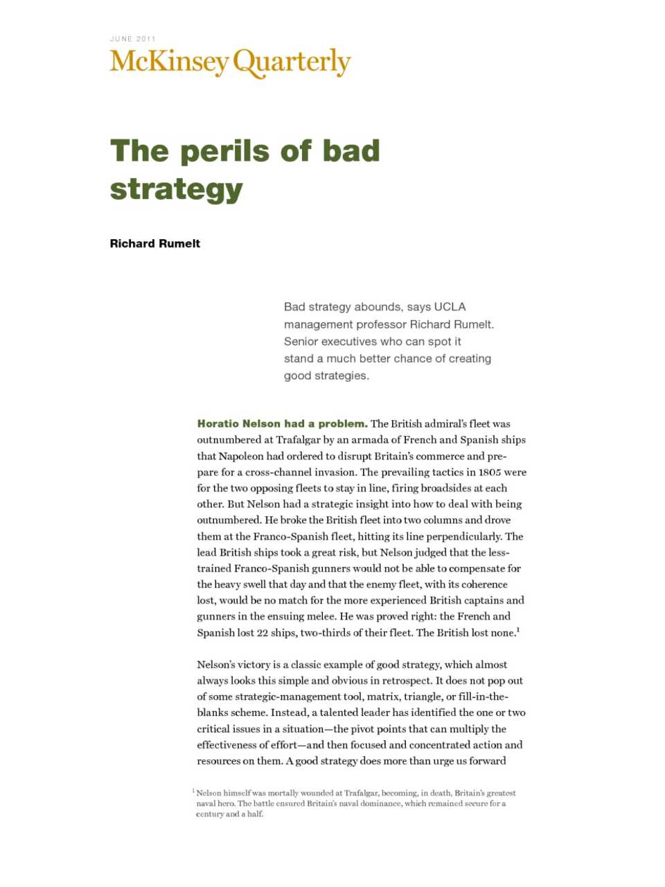 The Perils of bad strategy