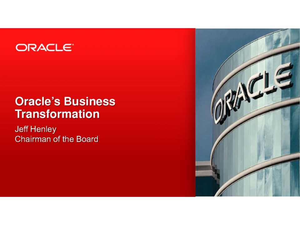 Oracle’s business transformation