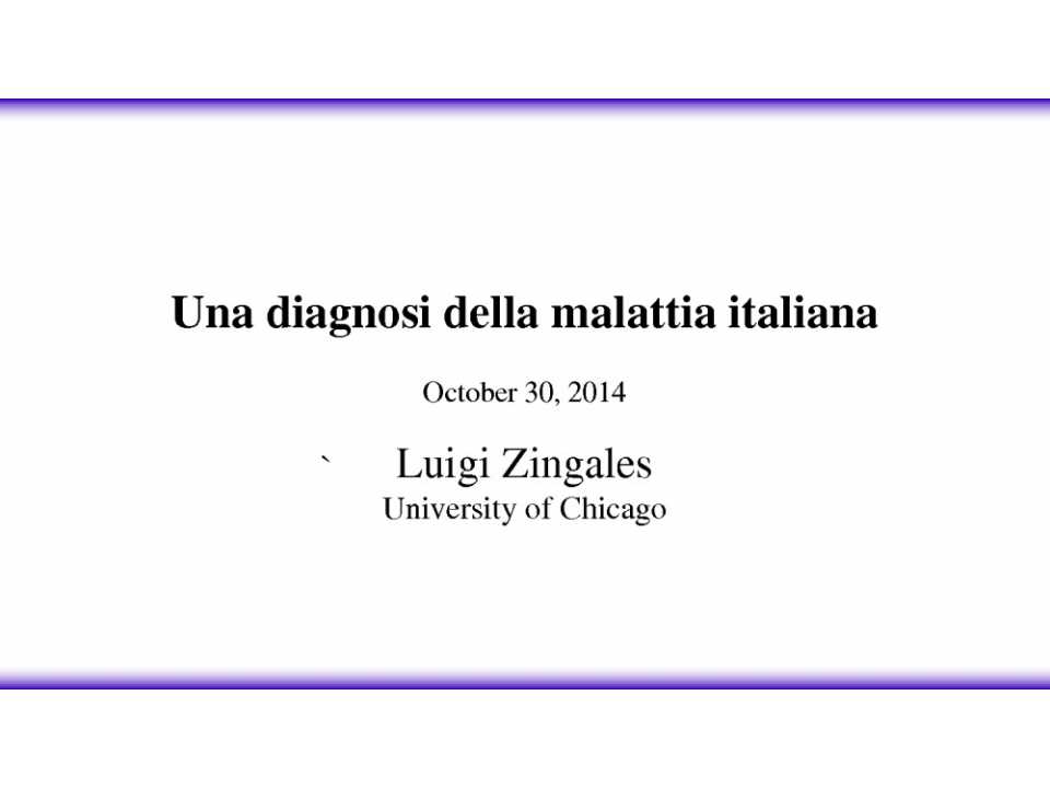 Una diagnosi della malattia italiana