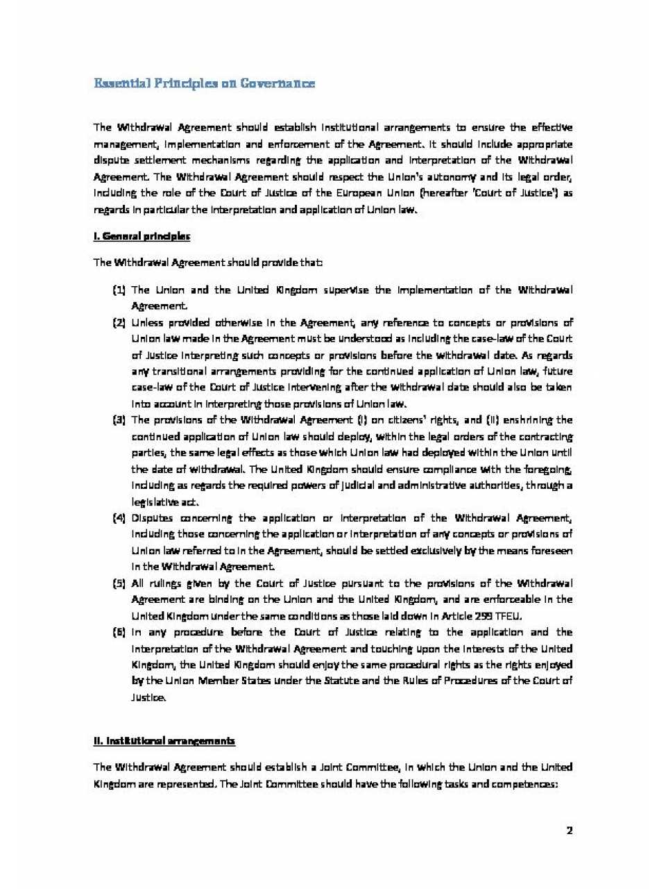 Position Paper on Governance