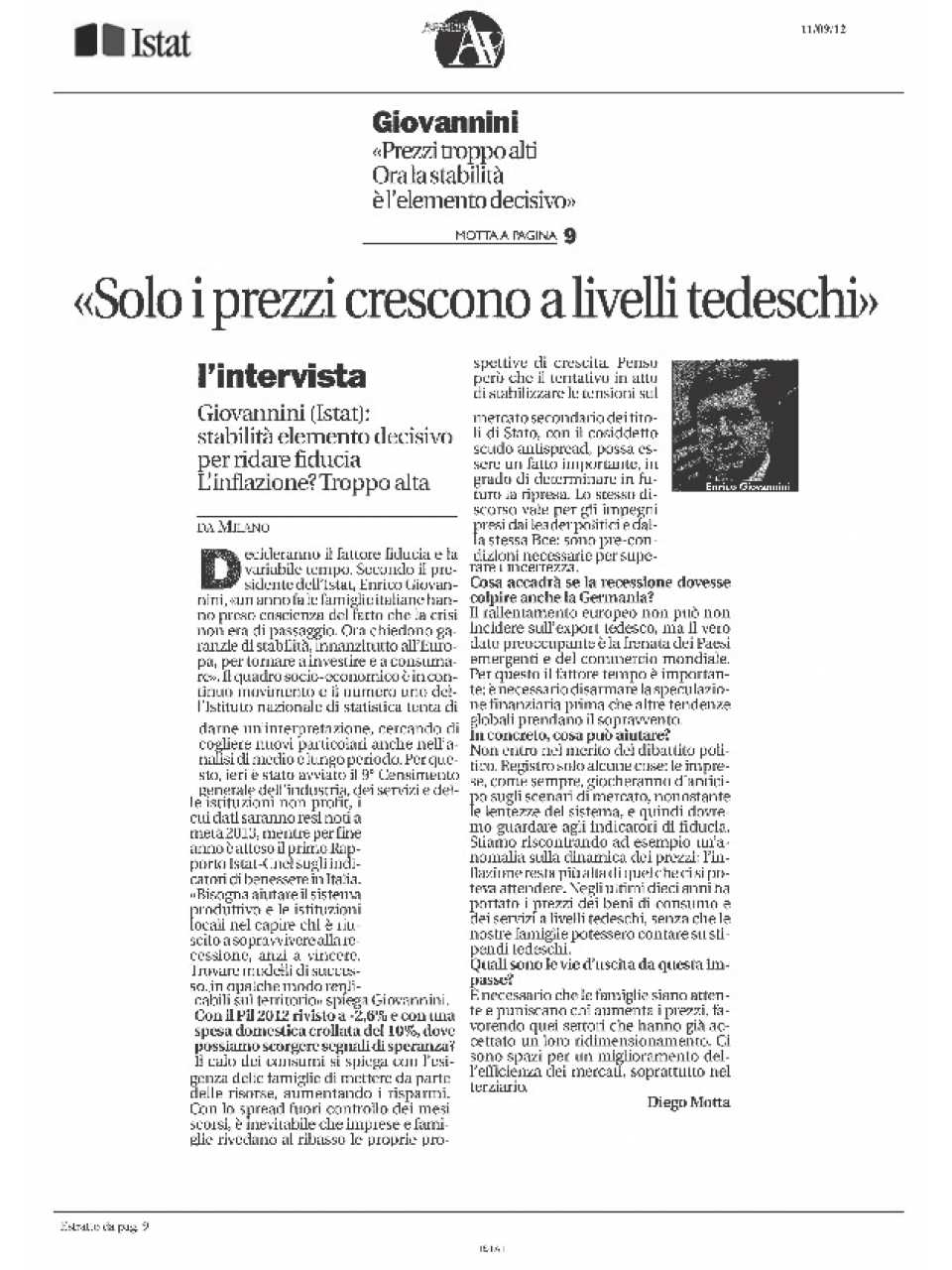 Solo i prezzi crescono a livelli tedeschi